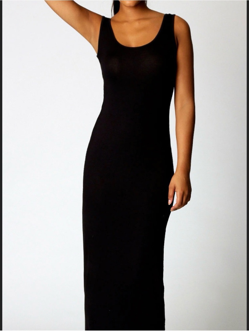 COS | Sheer Black Scoop Neck Maxi Dress